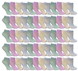 480 Wholesale Yacht & Smith Women's Assorted Colored Pastels No Show Ankle Socks Size 9-11