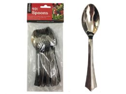96 Pieces Disposable Silver Spoons - Disposable Cutlery
