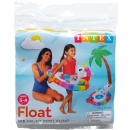 12 Wholesale 28"x23" SeE-ME-Sit Pool Rider In Pegable Poly Bag, 3 Assrt