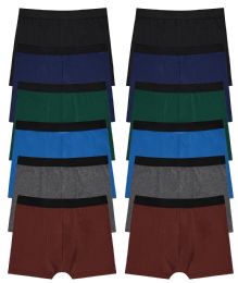 36 Wholesale Yacht & Smith Mens 100% Cotton Boxer Brief Assorted Colors Size Small