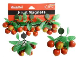 72 Pieces 3 Piece Fruit Magnet - Refrigerator Magnets