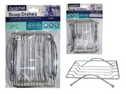96 Wholesale 2 Piece Oval Metal Soap Dishes