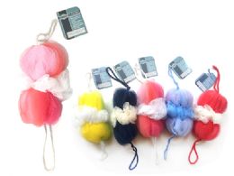 96 Pieces Loofah Ball With Straps - Bath And Body