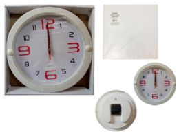 24 Pieces Round Wall Clock In White - Clocks & Timers