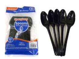 96 Pieces 36 Count Plastic Spoons Heavy Duty Restaurant Quality - Disposable Cutlery
