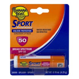 10 Wholesale Sport Suncreen Spf 50 Lip Balm 0.15 Oz.