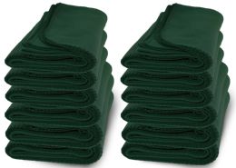 72 Pieces Yacht & Smith 50x60 Warm Fleece Blanket, Soft Warm Compact Travel Blanket Solid Hunter Green - Fleece & Sherpa Blankets