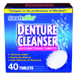 24 Wholesale Freshmint Boxed Denture Cleanser Tablets 40 Count