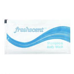 1000 Pieces Freshscent 0.34 Oz Shampoo & Body Wash Packet - Shampoo & Conditioner