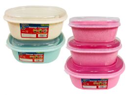 48 Wholesale 3pc Oval Food Containers