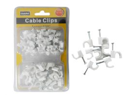 96 of White Cable Clips 6mm & 10mm