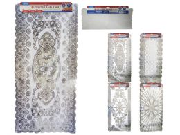 72 Wholesale Pvc Center Table Mat With Silver Printing