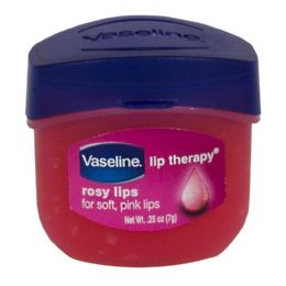 48 Wholesale Travel Size Vaseline Lip Therapy Vaseline Lip Therapy Rosy Lips Loose 0.25 Oz. Jar