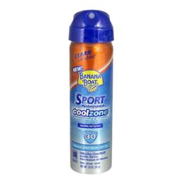 24 Wholesale Travel Size Banana Boat Sport Coolzone Continuous Spray Sunscreen Spf 30 1.8 Oz.