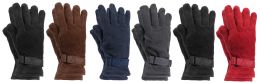 Yacht & Smith Mens Double Layer Fleece Gloves Packed Assorted Colors