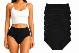 Yacht & Smith Womens Cotton Lycra Underwear Black Panty Briefs In Bulk, 95% Cotton Soft Size X-Large - Samples