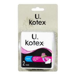 48 Wholesale Kotex Thin Pads U By Kotex Ultra Thin Pads With Wings Card Of 2