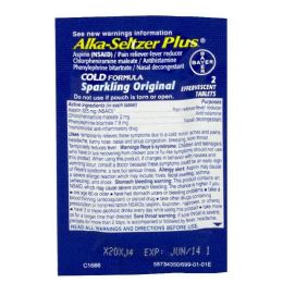 30 Wholesale Travel Size Alka Seltzer Plus Cold Pack Of 2