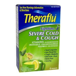 3 Pieces Severe Cold Cough Relief Nighttime - Box Of 6 Packets - First Aid Gear