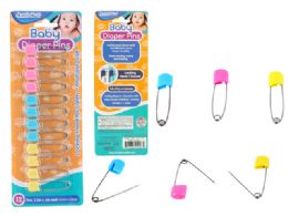 144 Pieces 12pc Baby Diaper Pins - Baby Accessories