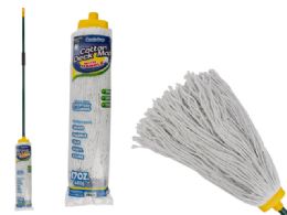 12 Pieces Jumbo 480g Cotton Mop 1.3m Long With Comfort Cushion Handle - Cleaning Products