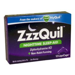 6 Bulk Travel Size Nighttime Sleep Aid Box Of 12 Liquicaps