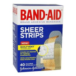 20 Pieces BanD-Aid Sheer Strips - Box Of 40 - First Aid Gear