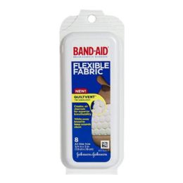 12 Wholesale Flexible Fabric BanD-Aids - Pack Of 8