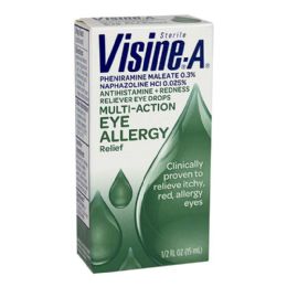 12 Bulk Travel Size Allergy Relief - Visine A Allergy Relief Eye Drops 0.5 Oz.