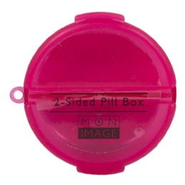 72 Pieces Pill Box - Mon Image Round 2 Sided Pill Box - First Aid Gear