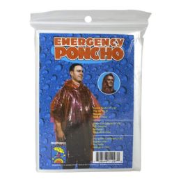 48 Wholesale Poncho Adult Emergency Assorted Colors
