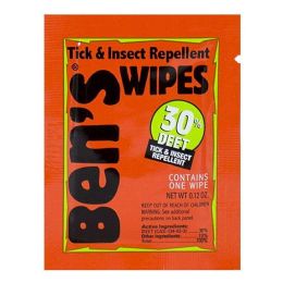 12 Wholesale Travel Size Insect Repellent Individually Wrapped Wipe