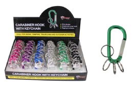96 Pieces Carabiner Hook With Keychain Rings - Key Chains