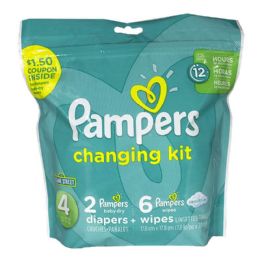24 Wholesale Pampers Size 4 - Pampers 8 Piece Changing Kit Size 4