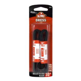 6 of Black Waxed Dress Round Shoe Laces - 2 Pair - 30 In.