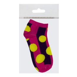 12 Wholesale Women's Quarter Socks Assorted Prints - 1 Pair