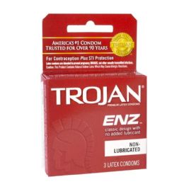 48 Pieces Non Lubricated Condoms - Trojan Enz Non Lubricated Condoms - Hygiene Gear
