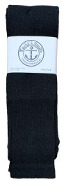 36 Pairs Yacht & Smith Men's Cotton 31 Inch Terry Cushioned Athletic Black Tube Socks Size 13-16 - Big And Tall Mens Tube Socks