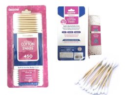 72 Pieces 450 Piece Bamboo Cotton Swabs - Cotton Balls & Swabs
