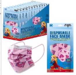 120 Wholesale Three Layer Child's Disposable Face Mask 10pk [supergirl]
