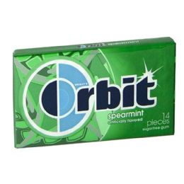 12 Wholesale Orbit Spearmint Gum 14 Pieces