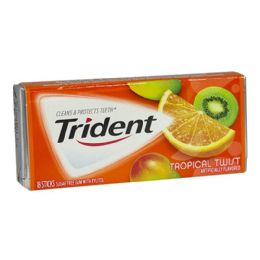 12 Wholesale Trident Tropical Twist Gum - 18 Sticks