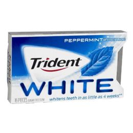 9 Pieces Trident White Peppermint Gum - 16 Pieces - Food & Beverage Gear