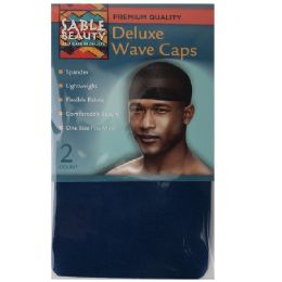 96 Pieces 2 Pack Wave Cap Navy - Head Wraps