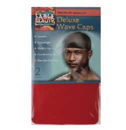 96 Pieces 2 Pack Wave Cap Red - Head Wraps