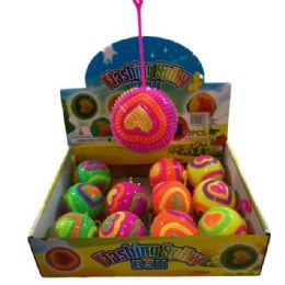 72 Wholesale 3" Squeeze Yoyo Spike Ball With Lights [heart]