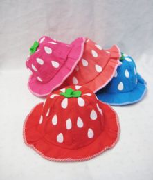 24 Pieces Toddlers Summer Strawberry Hat - Baby Apparel