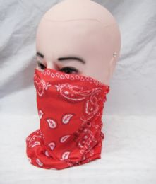 72 Wholesale Cool Neck Gaiter Mask For Men And Women - Full Face Covering In Red