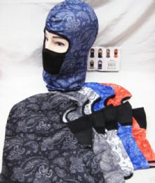 48 Pieces Full Face Mask Paisley Bandanna Assorted Colors - Unisex Ski Masks