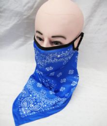 48 Wholesale Ear Loops Face Balaclava Warm Neck Gaiter Outdoor Uv Dust Wind Face Scarf In Royal